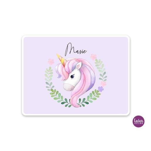 Einhorn - Tischset Platzset | Tischset mit Namen personalisiert, abwischbar | Artikelnummer: 68142087 -6