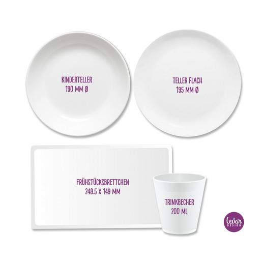 Geburtsteller Kindergeschirr Set 4 teilig, Eule | Kinderteller, Becher mit Geburtsdaten aus Melamin BPA frei | Artikelnummer: 110145111 -3