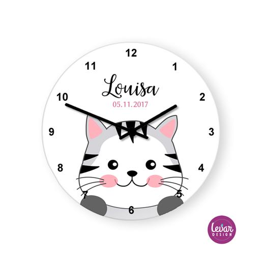 Kinderzimmer Uhr Katze | Wanduhr für Kinder | Artikelnummer: 125555272 Kopie