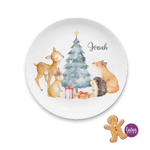 Elch Weihnachtsteller, Nikolausteller, Kinderteller | Personalisierter Weihnachtsteller, Plätzenchenteller | Artikelnummer: 1065-4082-1556 -9