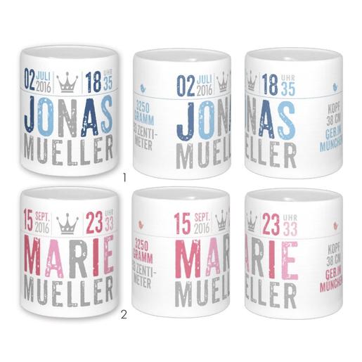 Spardose Krone  | Personalisiertes Geschenk zur Geburt oder Taufe | Artikelnummer: 109661731 1