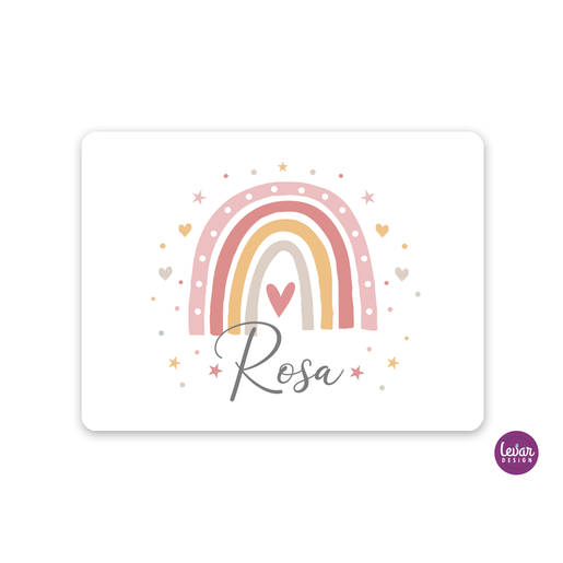 Tischset, Platzdeckchen, Regenbogen | Abwischbares Tischset mit Namen personalisiert | Artikelnummer: 1145-4411-3814 -2