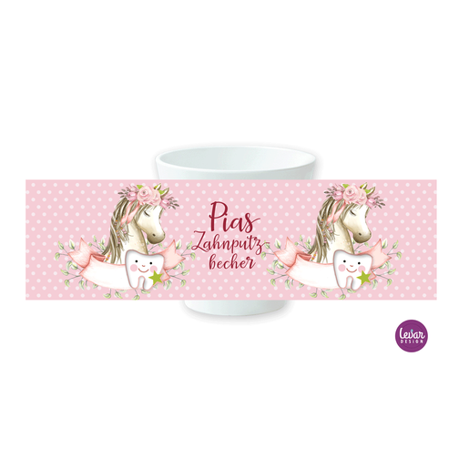 Zahnputzbecher Zahnbecher Pferd Pony | Becher aus Melamin BPA frei, hergestellt in Deutschland | Artikelnummer: 126876886