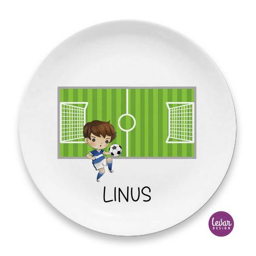 Kinder Teller Fußball  | Teller mit Namen aus Melamin BPA frei | Artikelnummer: 62831063