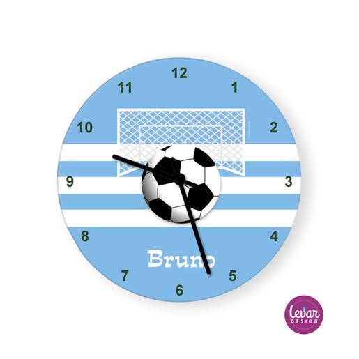 Wanduhr, Kinderzimmer Uhr, Fußball | Personalisiertes Geschenk für Jungs | Artikelnummer: 1758-1483-6128 -3