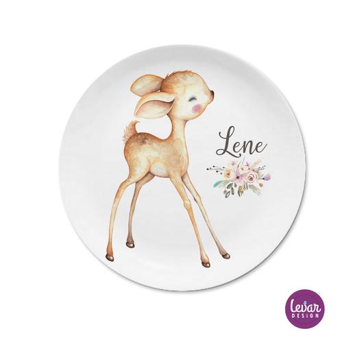 Kinderteller Bambi | Teller mit Namen aus Melamin BPA frei | Artikelnummer: 4241-6638-7822 Kopie Kopie