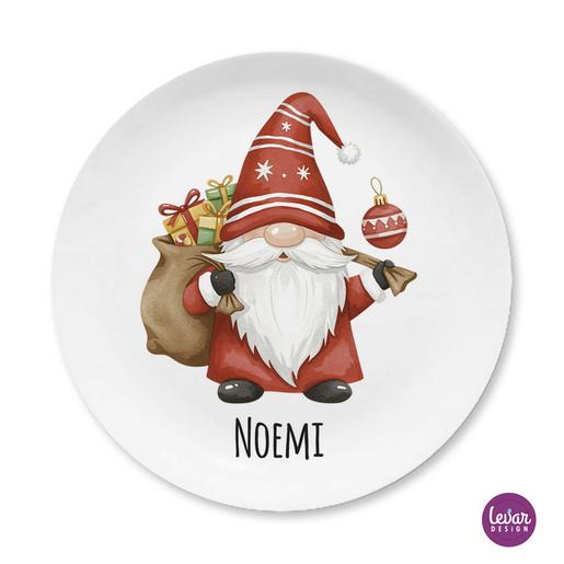 Nikolausteller, Weihnachtsteller | Teller mit Namen personalisiert, BPA frei und hergestellt in Deutschland | Artikelnummer: teweiniko -1
