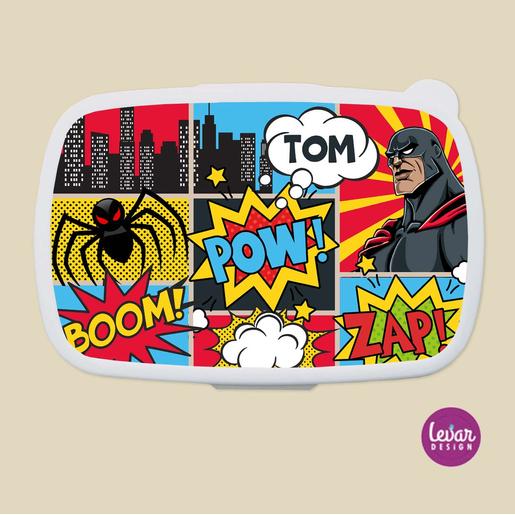 Brotdose Hero für Kinder  | Tolle Brotdose mit Namen personalisiert | Artikelnummer: 2127-2382-4347
