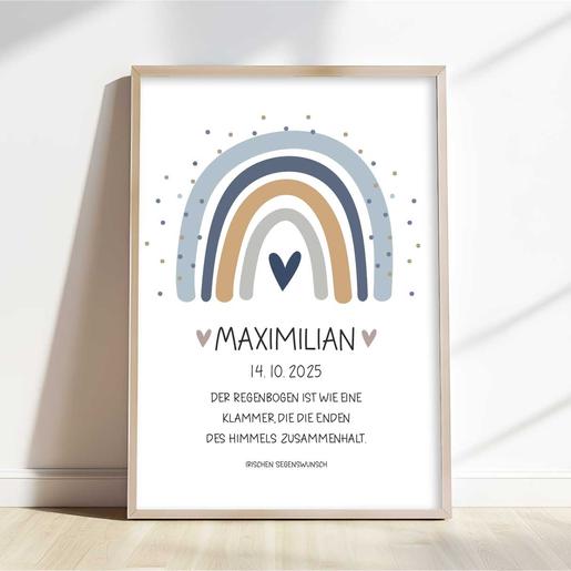 Personalisiertes Poster Patenbrief mit Segensspruch | Baby Poster personalisiert mit Namen | Artikelnummer: 7872-1204-8337