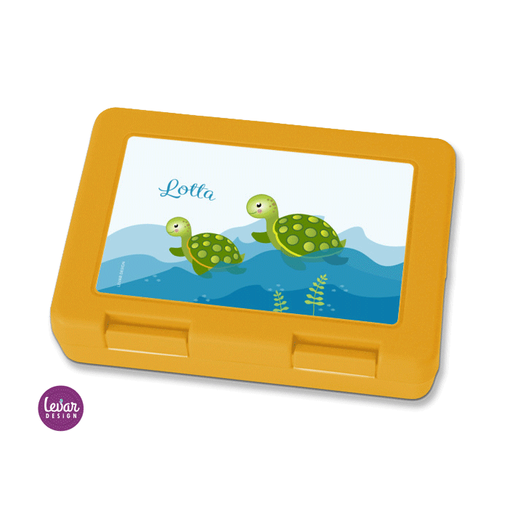 Brotdose für Mädchen und Jungen | Schildkröte | Personalisierte Geschenke für Kinder | Tolle Brotdose mit Namen personalisiert | Artikelnummer: 133820871 -1