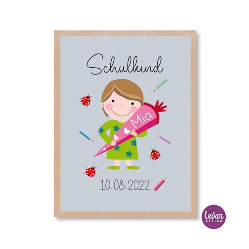 Mädchen Schulkind Kunstdruck  | Hochwertiger Kunstdruck auf Aquarellpapier | Artikelnummer: 1068-8001-1823 -3