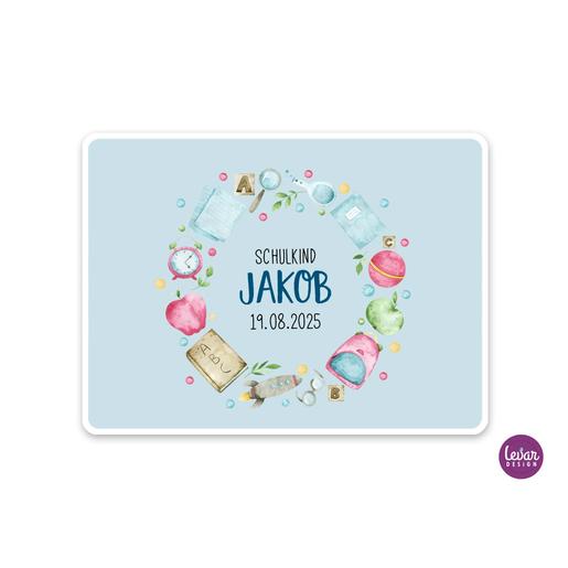 Tischset, Platzdeckchen, Schule | Abwischbares Tischset mit Namen personalisiert | Artikelnummer: 90407507 -4