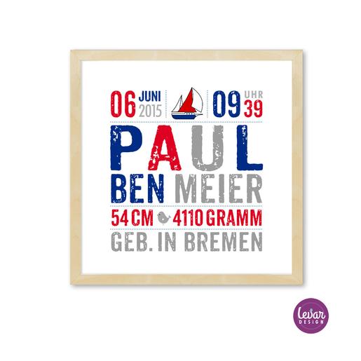 Geburtsanzeige, Poster - Krone  | Personalisierbares Poster zur Geburt & Taufe | Artikelnummer: gedruckkrone -11