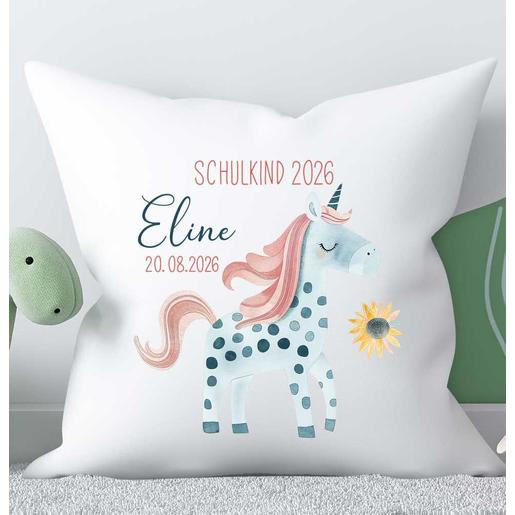 Personalisiertes Kissen zur Einschulung mit Füllung  | Kuscheliges Kissen Schulkind 2026  | Artikelnummer: 7102-3381-7433