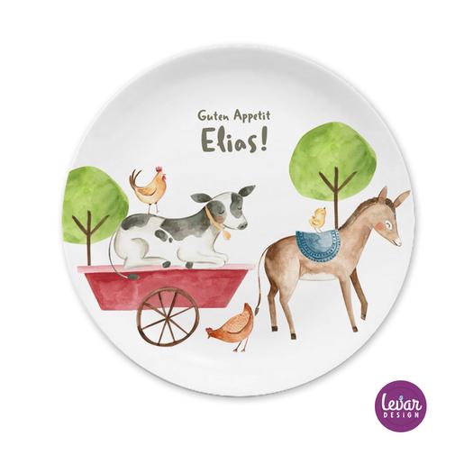 Kinderteller Bauernhof | Teller mit Namen aus Melamin BPA frei | Artikelnummer: 2303623 -1