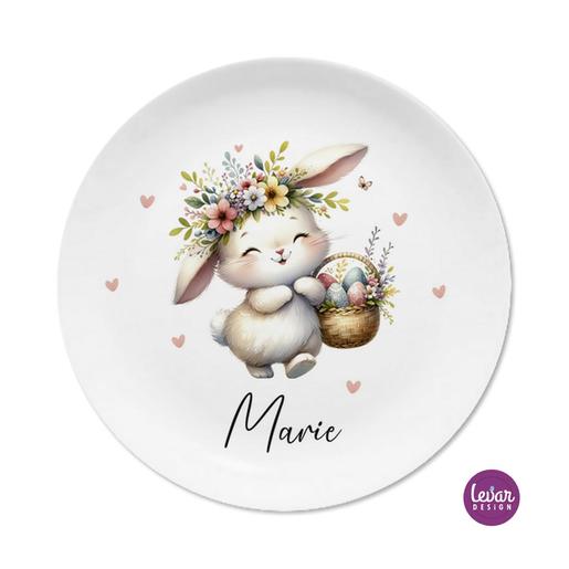 Osterteller Hase Kinderteller | Großer Teller aus Melamin  | Artikelnummer: kiteba18 -4