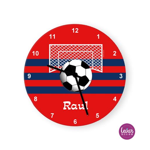 Wanduhr, Kinderzimmer Uhr, Fußball | Personalisiertes Geschenk für Jungs | Artikelnummer: 1758-1483-6128 -5