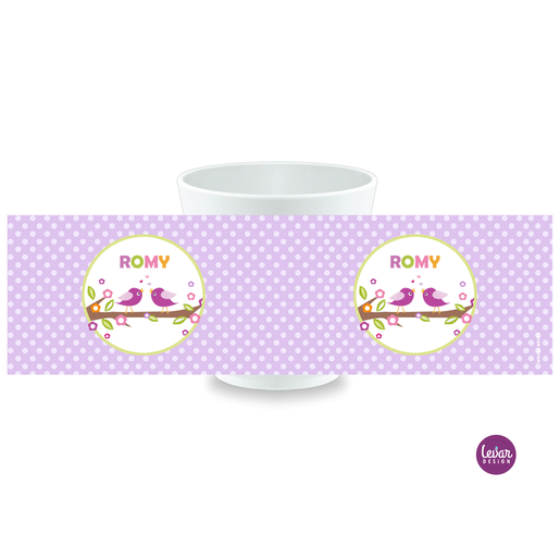 Becher, Kindertasse Vögel  |  | Artikelnummer: kirassvoerosa -1