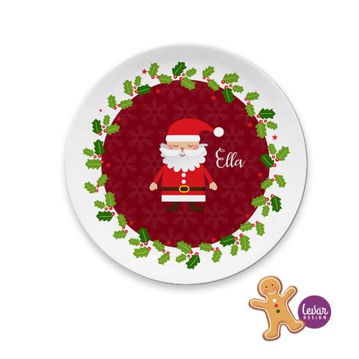 Personalisierter Weihnachtsteller Plätzchenteller, Nikolausteller  | Teller mit Namen personalisiert, BPA frei und hergestellt in Deutschland | Artikelnummer: weih1355 -7