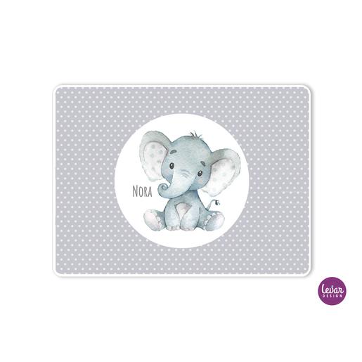 Tischset, Platzdeckchen, Elefant | Abwischbares Tischset mit Namen personalisiert | Artikelnummer: 0258-4838-1760 -1