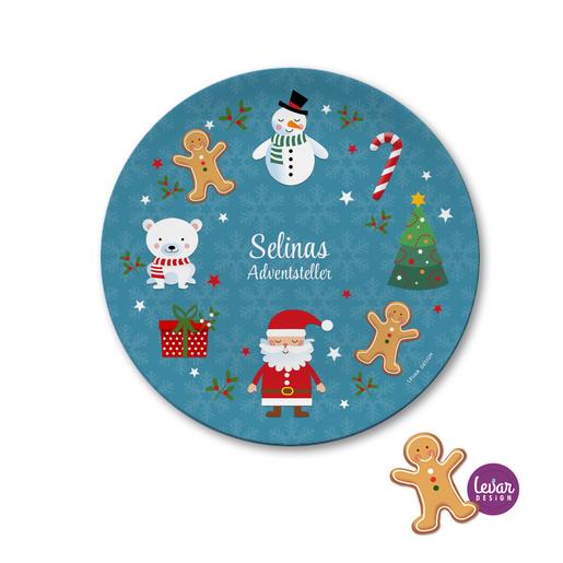 Personalisierter Weihnachtsteller, Nikolausteller  | Teller mit Namen personalisiert, BPA frei und hergestellt in Deutschland | Artikelnummer: weihtebl -11
