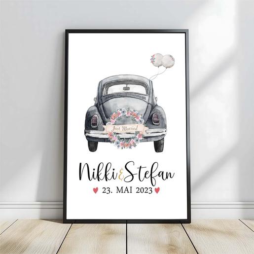 Personalisierte Wohnposter | Geschenk Hochzeit | Aquarell Fineartkunstdruck mit Namen personalisiert | Artikelnummer: 5655-0067-33434-3
