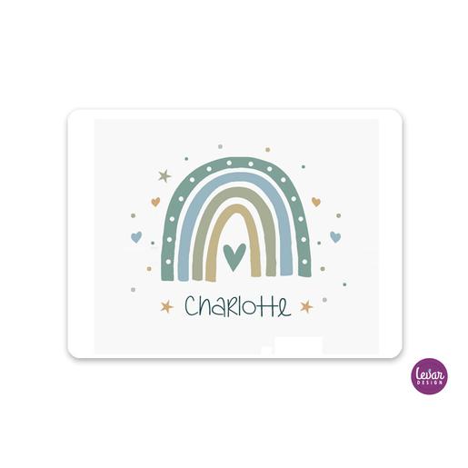 Tischset, Platzdeckchen, Regenbogen | Abwischbares Tischset mit Namen personalisiert | Artikelnummer: 3217-0184-6815 Kopie