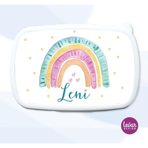 Tolle Brotdose für Mädchen und Jungen | Regenbogen | Personalisierte Geschenkidee für Kinder | Tolle Brotdose mit Namen personalisiert | Artikelnummer: 1708-8314-1221 -4