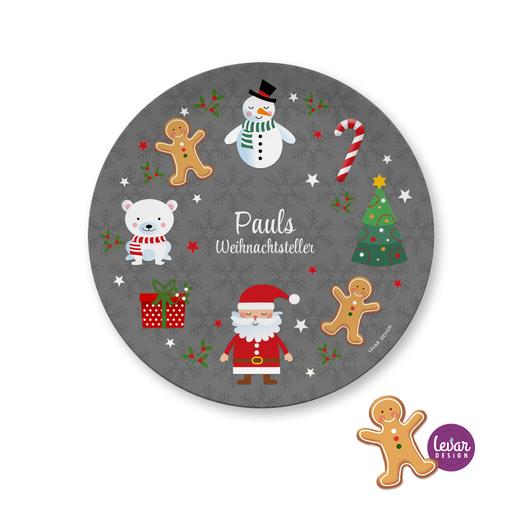 Personalisierter Weihnachtsteller, Nikolausteller  | Teller mit Namen personalisiert, BPA frei und hergestellt in Deutschland | Artikelnummer: weihtebl -5
