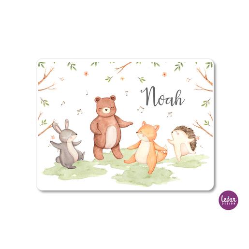 Tischset, Platzdeckchen, Waldtiere | Zauberhaftes Tischset mit Namen personalisiert | Artikelnummer: 8245-7237-6288 -3 Kopie