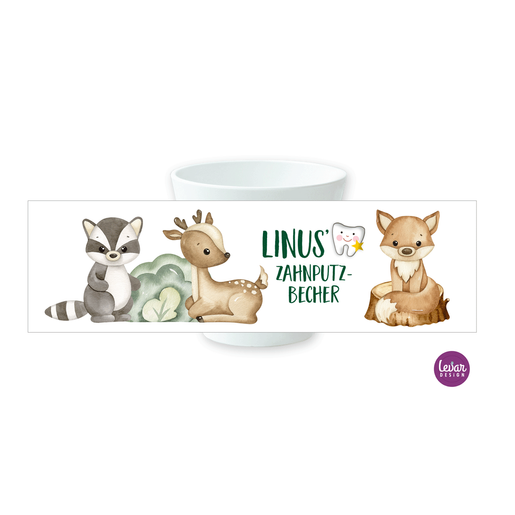 Zahnputzbecher Waldtiere für Kinder | Melamingeschirr BPA frei, hergestellt in Deutschland | Artikelnummer: 1110-4020-4723