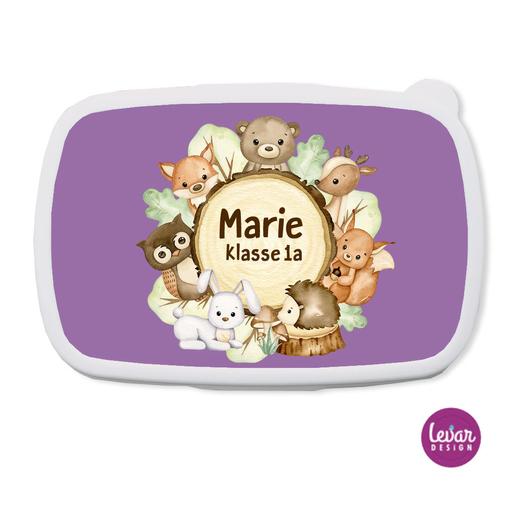 Brotdose, Lunchbox Waldtiere | Tolle Brotdose mit Namen personalisiert | Artikelnummer: 23456 -3