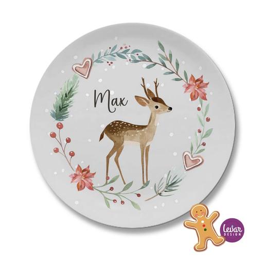 Adventsteller, Weihnachtsteller, Nikolausteller personalisiert | Teller mit Namen personalisiert, BPA frei und hergestellt in Deutschland | Artikelnummer: 3787-5880-3511 -11