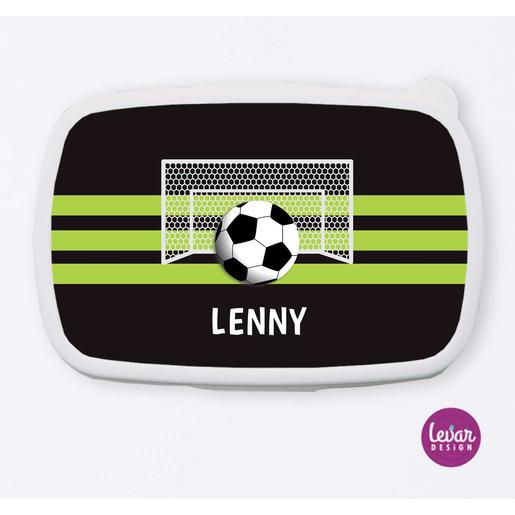 Brotdose mit Namen - Fußball | Tolle Brotdose mit Namen personalisiert | Artikelnummer: 7743-2524-0582 -4