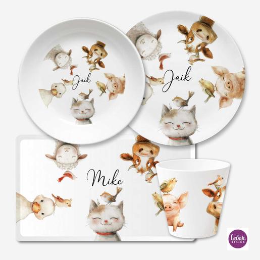 Kindergeschirrset Bauernhoftiere | Geschirrset aus Melamin und BPA frei, hergestellt in Deutschland | Artikelnummer: 0646-5023-3247 10