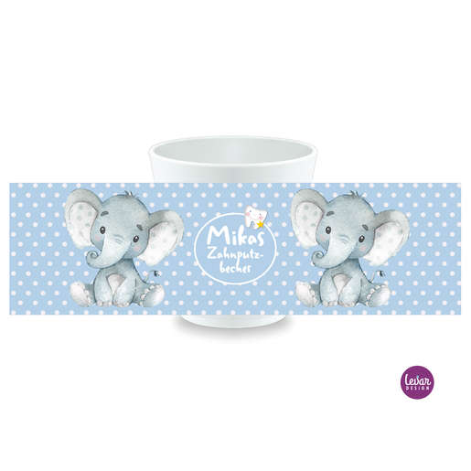 Zahnputzbecher Baby Elefant | Becher aus Melamin BPA frei | Artikelnummer: 1178-4034-7621 -3