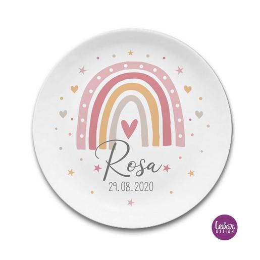 Melaminteller Regenbogen | Hochwertiger Kinderteller mit Namen BPA frei | Artikelnummer: 61930311 -4