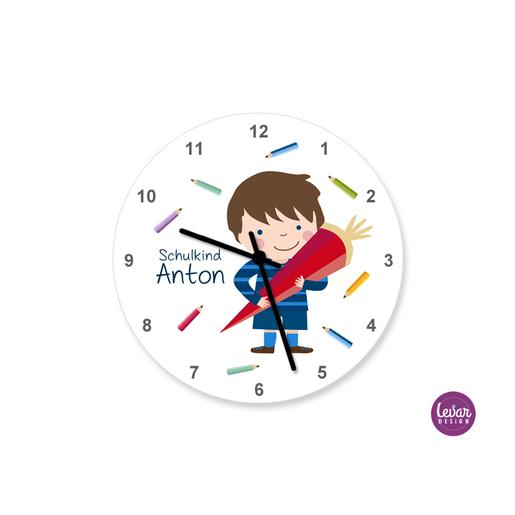 Wanduhr, Kinderzimmer Uhr, Schulkind, Junge | Wanduhr für Kinder als Geschenkidee zum Schulanfang | Artikelnummer: 142530347 -3
