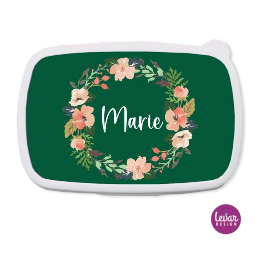 Blumenkranz, Blüten, Brotdose für Kinder mit Namen  | Tolle Brotdose mit Namen personalisiert | Artikelnummer: 13820871 -6 Kopie