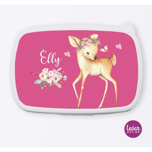 Brotdose, Lunchbox Waldtier Reh | Tolle Brotdose mit Namen personalisiert | Artikelnummer: 23458