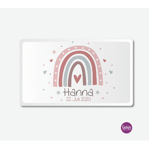 Kindergeschirr Regenbogen mit Namen personalisiert | Kindergeschirr Set aus Melamin, BPA frei | Artikelnummer: 0576-2785-0231 -5