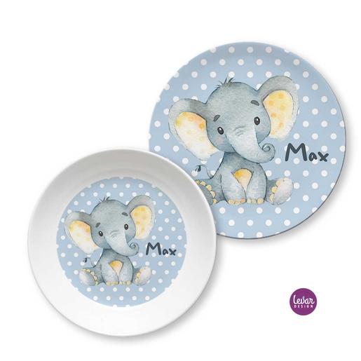 Kindergeschirr, Kinderteller Babyelefant | Kinderteller aus Melamin BPA frei | Artikelnummer: 53099115 -2
