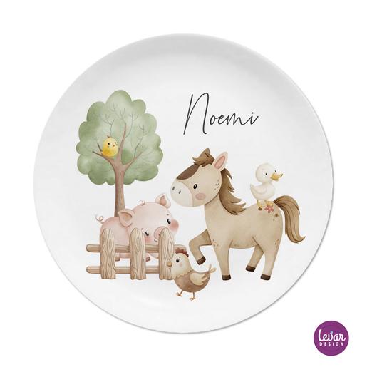 Bauernhof Kindergeschirr Set mit Namen | Personalisiertes Kindergeschirr aus Melamin, 2 teilig | Artikelnummer: 54580319 -13