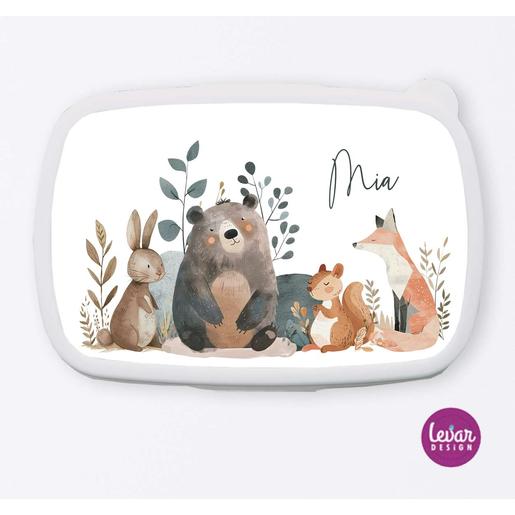 Brotdose | Waldtiere  | Tolle Brotdose mit Namen personalisiert | Artikelnummer: 3136-2730-0837 -2