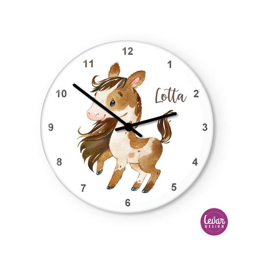 Kinderzimmer Wanduhr Pony | Zauberhafte Wanduhr für Mädchen | Artikelnummer: 8475-2842-2006 -3