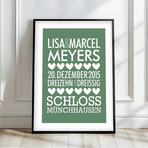 Personalisiertes Poster zur Hochzeit | Aquarell Fineartkunstdruck mit Namen personalisiert | Artikelnummer: 5655-0067-33434 58 Kopie