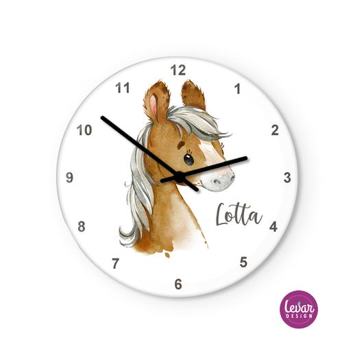 Kinderzimmer Wanduhr Pony | Zauberhafte Wanduhr für Mädchen | Artikelnummer: 8475-2842-2006 -1