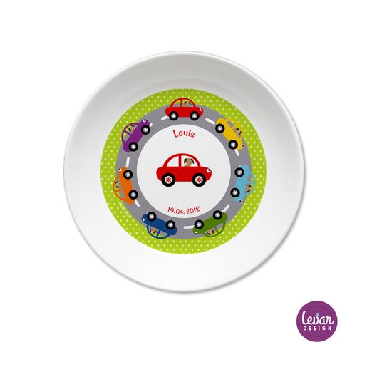 Melaminteller tief/Schale Auto | Kinderteller mit Namen BPA frei | Artikelnummer: 56320183 -1