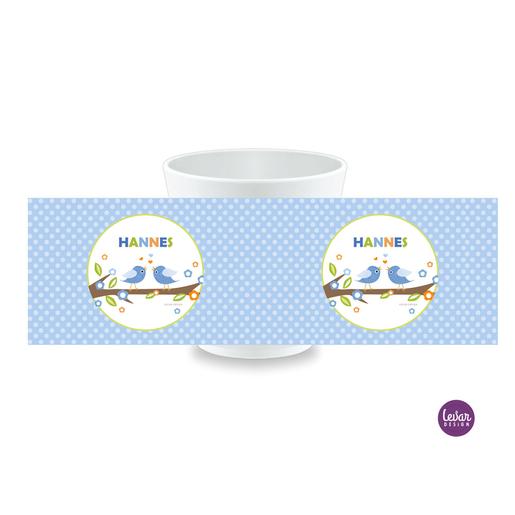 Becher, Kindertasse Vögel |  | Artikelnummer: kirassvoerosa -2