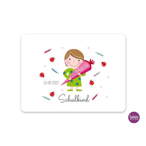 Tischset, Platzdeckchen, Schulkind | Abwischbares Tischset mit Namen personalisiert | Artikelnummer: 3168-1620-0548 -2